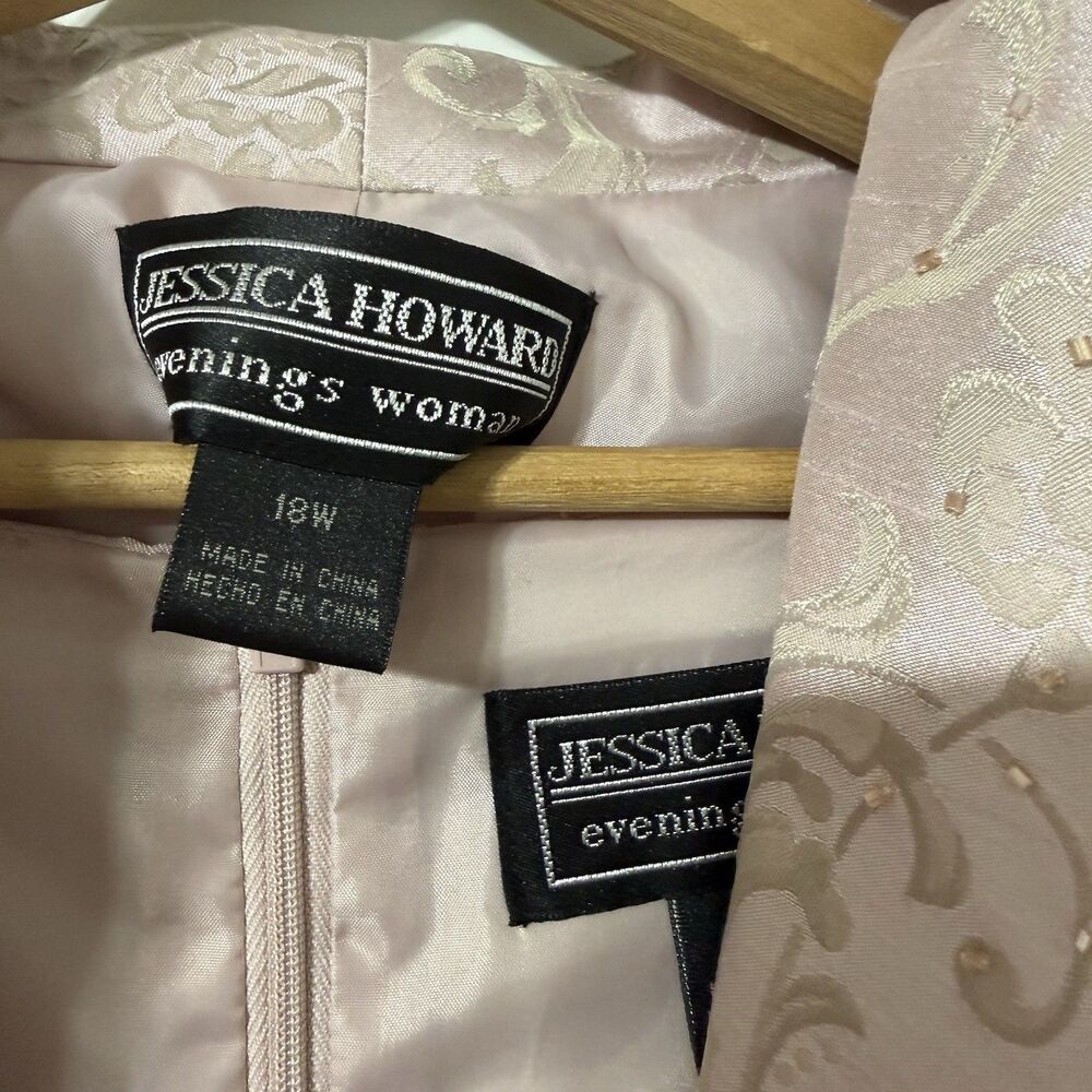 Jessica Howard Jacquard Blazer Sheath Dress Size 18W Dusty Pink MOB Wedding NWT - Picture 7 of 11